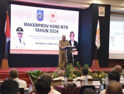 Buka Rakerprov KONI 2024, Pj Gubernur Miq Gita: Perlunya Sinergi Untuk Mengembangkan Program-Program Yang Dapat Tingkatkan Prestasi Olahraga di NTB