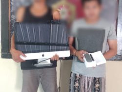 Gondol Komputer dan Rokok Electrik, Terekam CCTV Kedua Pelaku diamankan Polsek Mataram