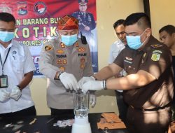 Polres Bima Kota Musnahkan BB Sabu dan Ganja Hasil Ungkap Selama Maret Hingga Juni 2024