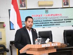 Dihadapan Legislator Wabup Danny Sampaikan Raperda Pertanggungjawaban APBD KLU Tahun 2023