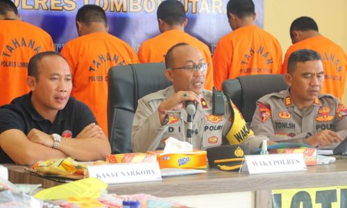 Konferensi Pers Hasil Ops Antik 2024, Polres Lombok Utara Ungkap 9 Kasus