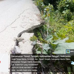 Jalan Desa Pendreh-Muara Teweh Longsor, Masyarakat Harapkan Perhatian Pemkab Barito Utara