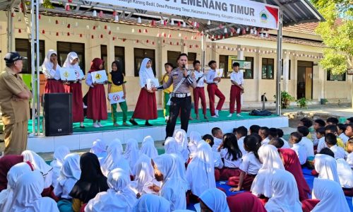 Tanamkan Disiplin Berlalulintas, Sat Lantas Polres Lombok Utara Sosialisasi Polsanak di SDN 3 Pemenang