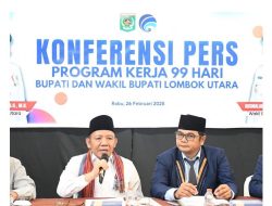 Bupati Lombok Utara Konferensi Pers Paparkan Program Kerja 99 Hari