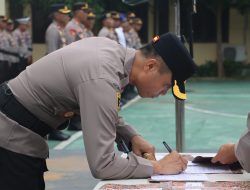 Sejumlah PJU Polres Lombok Utara Bergeser, Kapolres AKBP Agus Purwanta,S.I.K Pimpin Sertijab