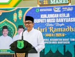 Safari Ramadhan di Desa Sereka, Bupati Muba Boyong Bantuan dan Tandatangani Prasasti Peresmian Masjid