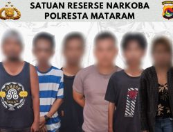 Gerebek Jaringan Narkoba di Karang Taliwang, Dua Pengedar dan Empat Pengguna Diamankan Polresta Mataram