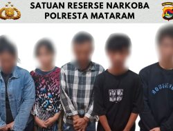 Polresta Mataram Kembali Ringkus 5 Terduga Narkoba di Cakranegara, Dua Diantaranya Perempuan