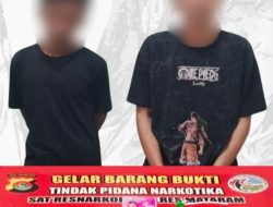 Sambut Hari Bhayangkara ke-79, Polresta Mataram Tangkap Dua Orang Diduga Pengedar Sabu di Bertais