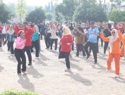 Sehat dan Bugar! Pemkab Banyuasin Gelar Senam Pagi Bersama