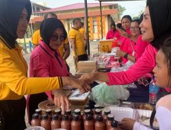 Produk UMKM Bhayangkari KLU Hiasi Olah Raga Bersama Polres Lombok Utara