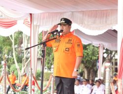 Cegah Karhutbunla di Banyuasin, Bupati Askolani Pimpin Apel Gelar Pasukan dan Peralatan