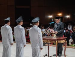 Lantik 3 Kades Antar Waktu, Bupati HM Toha Takankan Tiga Poin Kepada Kepala Desa di Muba