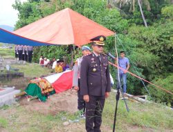 Wujud Penghormatan Terakhir, Polres Lombok Utara Gelar Apel Persada Pemakaman Almarhum Suabdi 