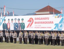 Kolaboratif dan Humanis, Peringatan HUT Bhayangkara ke-79 Warnai Pagi Lombok Utara