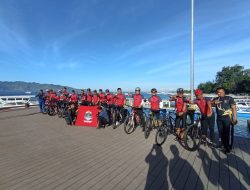 Kapolres Lombok Utara Gowes Kamtibmas dan Baksos di Gili Air