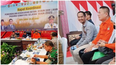 Wakili Bupati, Kalak BPBD Mura Hadiri Rakor Pengendalian Karhutla Provinsi Sumsel