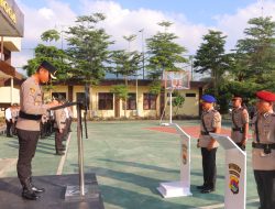 Kapolres AKBP Agus Purwanta, S.I.K Pimpin Upacara Sertijab Kasat Narkoba dan Polairud Polres Lombok Utara 
