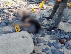 Ditemukannya Mayat di Pantai Nipah, Satreskrim Polres Lombok Utara Lakukan Olah TKP