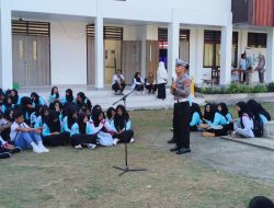 Sat Lantas Polres Lombok Utara Sosialisasikan Tertib Berlalu Lintas kepada Pelajar SMKN 1 Pemenang