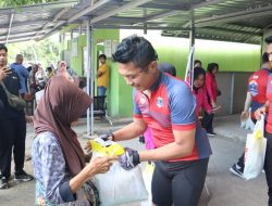 Gowes Kamtibmas Jilid XVI Kapolres Lombok Utara Dirangkaikan dengan Bansos dan Bakti Kesehatan di Desa Sesait
