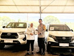Pemkab Musi Rawas Hibahkan Tiga Unit Mobil Dinas Kepada Polres Mura