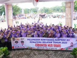 Pelepasan Kontingen Musi Rawas PORPROV XV Sumsel, Bupati Ratna: Berikan Kemampuan Terbaik Pada Pertandingan Untuk Harumkan Daerah