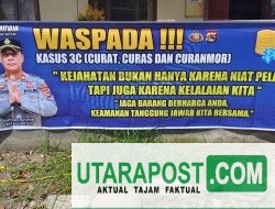 Cegah Aksi Kriminalitas 3C, Polsek Mataram Gencar Pasang Spanduk Himbauan Kamtibmas