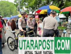 Sat Samapta Polresta Mataram dan Dishub Amankan Car Free Day di Jalan Udayana