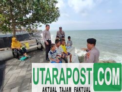 Patroli Pantai Boom Ampenan, Polisi Imbau Wisatawan Waspada Cuaca Ekstrem dan Gelombang Laut