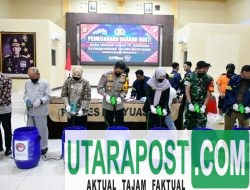 Lawan Peredaran Gelap Narkotika, Polres Banyuasin Musnahkan 21,9 Kg Sabu Senilai Rp16 Miliar