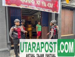 Jelang Imlek 2026, Sat Samapta Polresta Mataram Intensifkan Patroli Pengamanan di Vihara Cakranegara