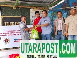 Kolaborasi PWI NTB–Alfamart Salurkan Puluhan Paket Sembako untuk Korban Banjir di Taman Ayu