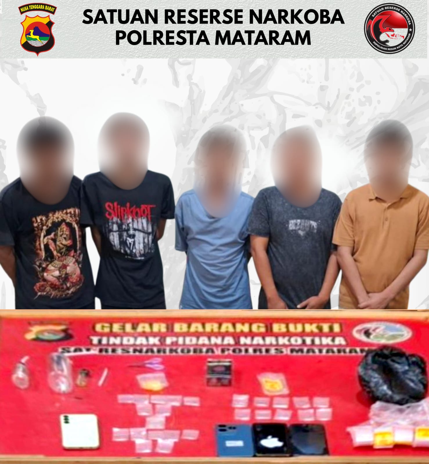 Lima Pria Digerebek di Monjok, Polisi Sita 7,75 gram Sabu