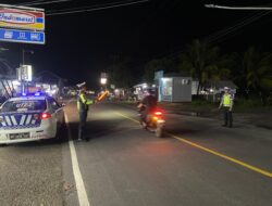 Wujudkan Lalu Lintas Aman dan Kondusif, Satlantas Polres Lombok Utara Gelar Blue Light Patrol
