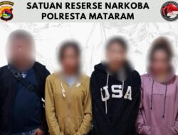 Gerebek Tiga Lokasi, Satresnarkoba Polresta Mataram Ringkus Empat Terduga Narkoba 