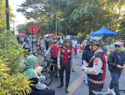 Patroli Kota Presisi Warnai CFD Udayana, Sat Samapta Polresta Mataram Ajak Warga Jaga Kamtibmas