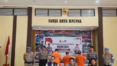 Putuskan Jaringan Lintas Kabupaten, Polres Lombok Utara Musnahkan Barang Bukti 69,91 gram Shabu 