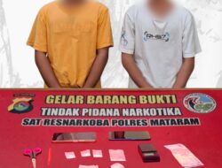 Pimpin Operasi, Kasat Narkoba Polresta Mataram Ringkus Dua Terduga Pengedar Sabu di Narmada
