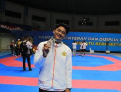 Taekwondo Kapolri Cup VII 2026, Personel Sat Samapta Polresta Mataram Bripda Maulana Rizky Raih Medali Perak