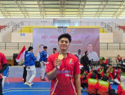 Personel Polresta Mataram Bripda Maulana Rizky Persembahkan Emas Taekwondo di Porprov NTB 2026