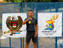 Torehkan Prestasi di Porprov NTB, Brigadir Gede Sentana Sabet Medali Emas