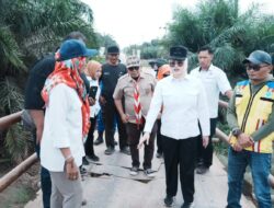 Tinjau Jembatan Penghubung Desa Sukadamai dengan Tanjung Lago, Wabup Netta: Segera Pemkab Perbaiki