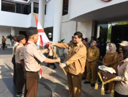 Bawa Misi Harumkan Daerah, Sekda Erwin Ibrahim Lepas 44 Peserta Pramuka Banyuasin ke Jamnas XII Cibubur