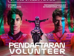 Dibuka! Lowongan 2.500 Volunteer bagi Warga NTB untuk Pertamina Grand Prix of Indonesia 2026