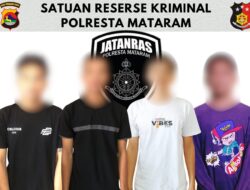 Diduga Pelaku Penganiayaan dan Bawa Senpi, Empat Pemuda Diamankan Tim URC Polresta Mataram Kurang 1×24 Jam
