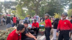 Beri Rasa Aman Pengunjung CFD Udayana, Sat Samapta Polresta Mataram Gencarkan Patroli Bersepeda